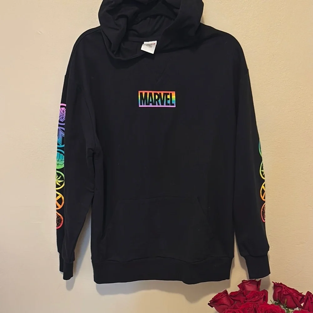 Marvel Black Sweater with Rainbow Accents - Picture 1 of 5